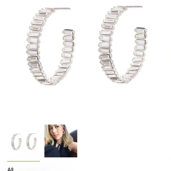 Melissa Lovy Baby Serena Hoops, Silver Hoop Earrings - Picture 4 of 4